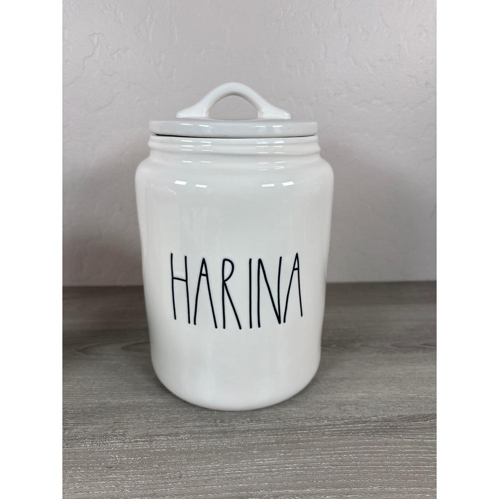 Rae Dunn Harina Flour Canister White Ceramic Spanish Collection Farmhouse Decor